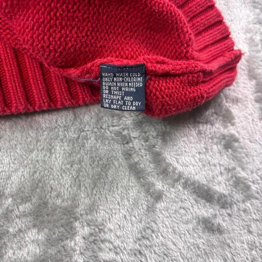 Vintage Polo Ralph Lauren Red Cotton Knit Sweater Men’s  Size XL